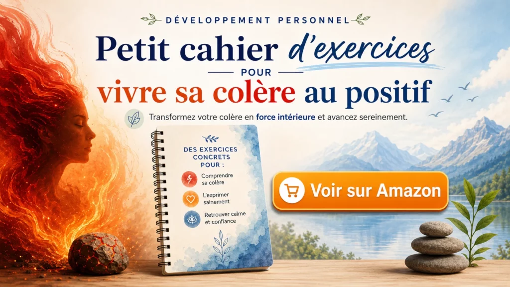 Petit cahier d’exercices pour vivre sa colère au positif avec lien Amazon