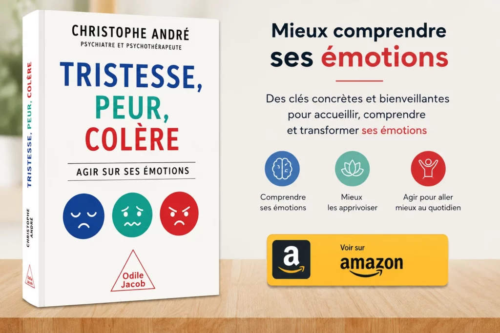 Tristesse Peur Colère Agir sur ses émotions livre avec bouton Amazon