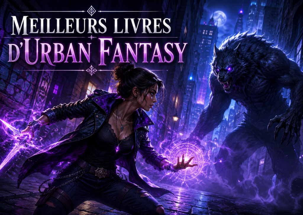 Jeune femme avec un chignon combattant un loup-garou dans un univers d’urban fantasy