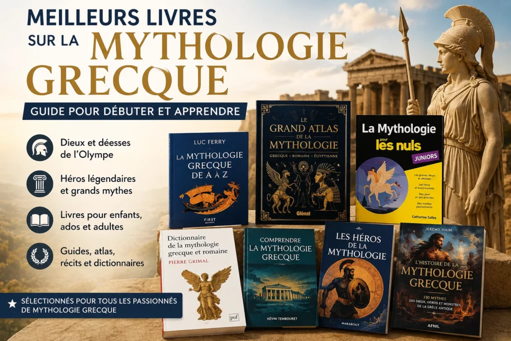 Meilleurs livres sur la mythologie grecque pour débuter et apprendre les dieux grecs, les héros légendaires et les grands mythes antiques
