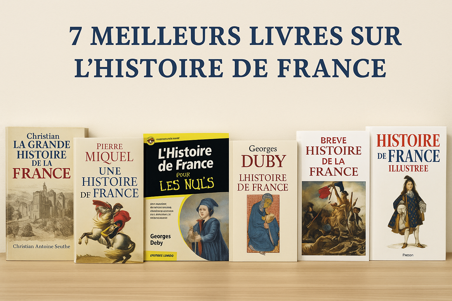 "Sélection des 7 meilleurs livres sur l’histoire de France pour découvrir la grande histoire, les rois, les guerres et les évolutions de la nation"