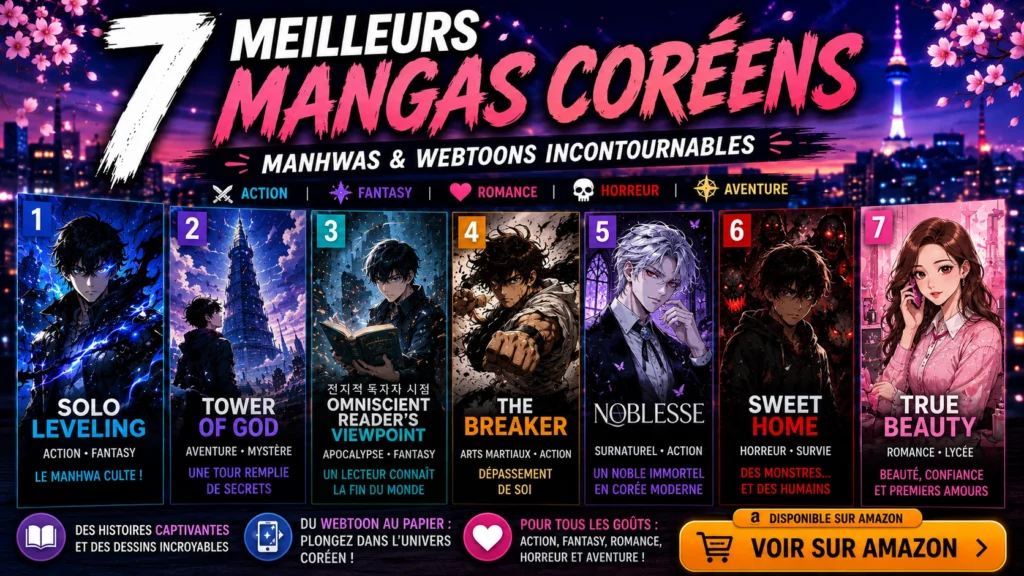 7 meilleurs mangas coréens et manhwas incontournables à découvrir avec bouton Amazon