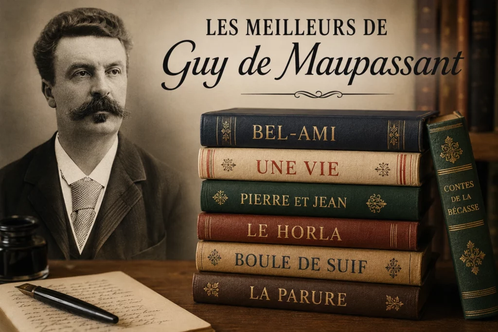 Les meilleurs livres de Guy de Maupassant avec Bel-Ami, Une vie, Pierre et Jean, Le Horla, Boule de Suif et La Parure