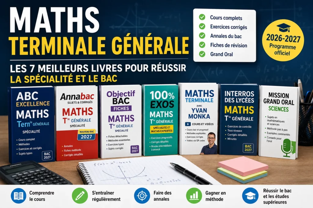 Sélection de sept livres de maths pour réussir la terminale générale et le bac